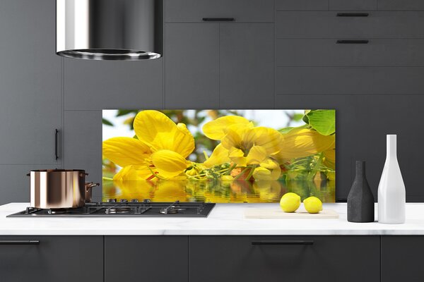 Sklenený obklad Do kuchyne Kvety rastlina príroda 125x50 cm