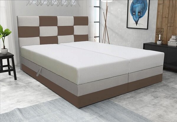Dizajnová posteľ MARLEN 180x200, hnedá + béžová