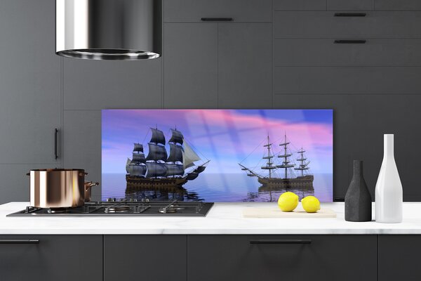 Sklenený obklad Do kuchyne Lode more príroda 125x50 cm