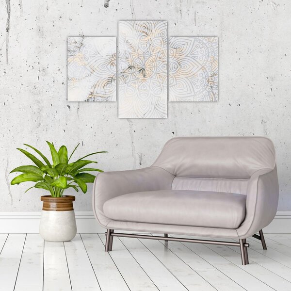 Obraz bielej mandaly (90x60 cm)
