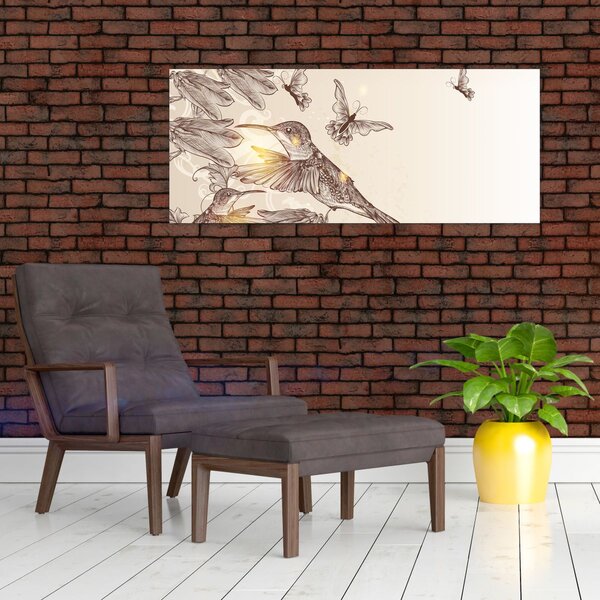 Obraz - Kolibríky (120x50 cm)