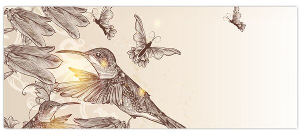 Obraz - Kolibríky (120x50 cm)
