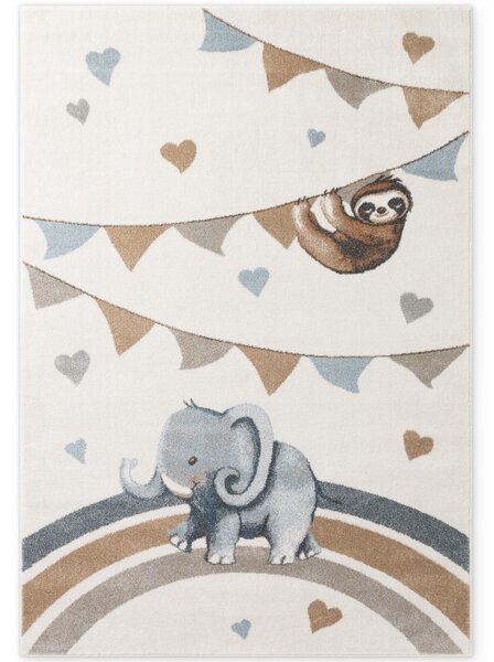 Koberec Villeroy & Boch BOHO KIDS Walk like an Elephant Rainbow Party krémový