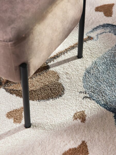 Koberec Villeroy & Boch BOHO KIDS Round Walk like an Elephant Rainy krémový kruh