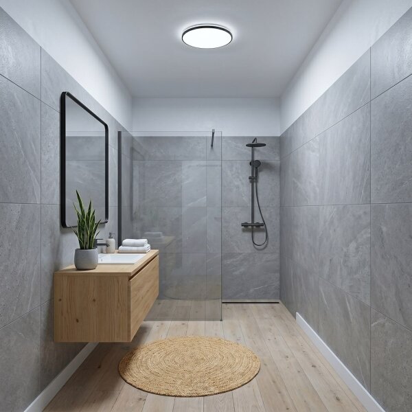 LED stropné svietidlo HUGO LED/12/18/24W/230V 3000/4000/6500K pr. 30 cm IP54 čierne
