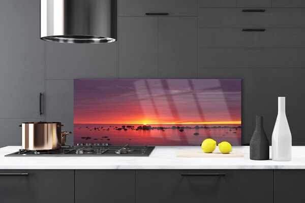 Sklenený obklad Do kuchyne More slnko krajina 125x50 cm
