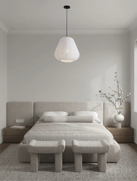 Led ľanový luster Linnet B 50cm – Biela