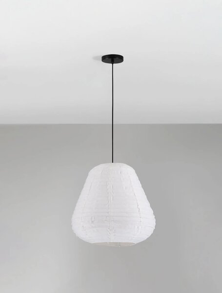 Led ľanový luster Linnet B 50cm – Biela