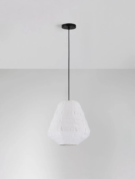 Led ľanový luster Linnet B 36cm – Biela
