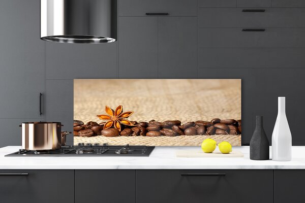 Sklenený obklad Do kuchyne Káva zrnká kuchyňa 125x50 cm