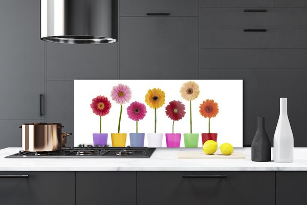 Sklenený obklad Do kuchyne Kvety rastlina príroda 125x50 cm
