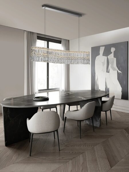 LED moderný luster Nuvia line Chromová