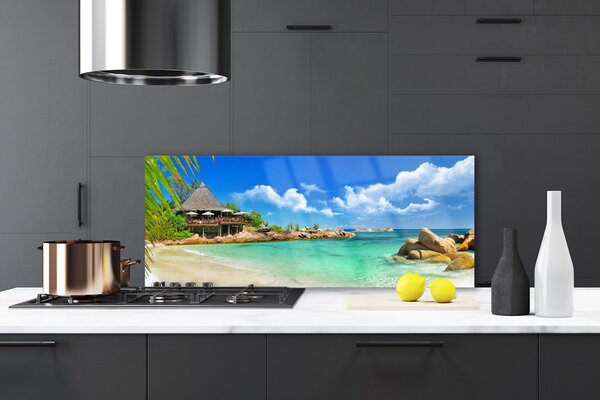 Sklenený obklad Do kuchyne Pláž more príroda 125x50 cm