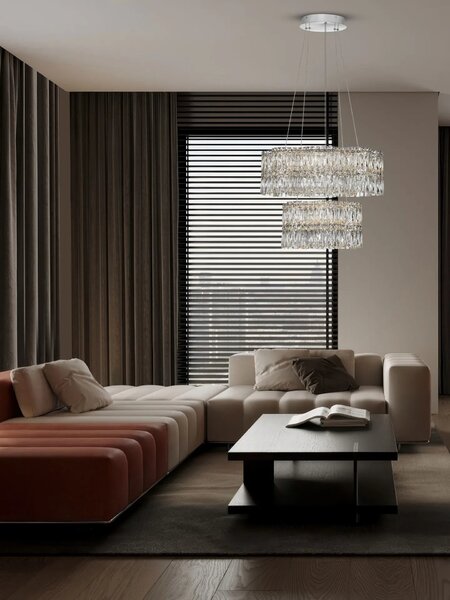 LED moderný luster Nuvia 2 Chromová