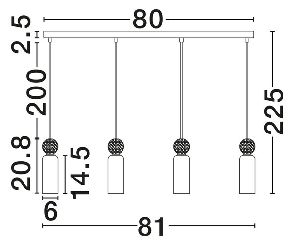 LED moderný luster Filomena 81 stone – Sivá