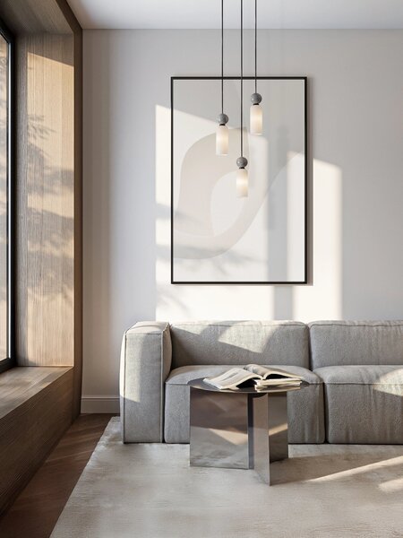 LED moderný luster Filomena 25 stone – Sivá
