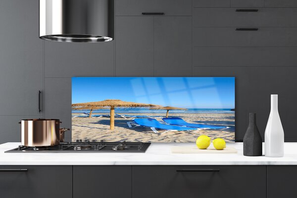 Sklenený obklad Do kuchyne Pláž more príroda 125x50 cm