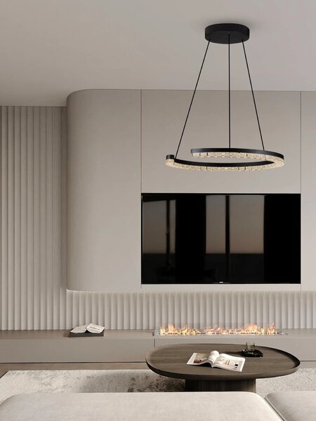 LED moderný luster Gleamy 46 Čierna