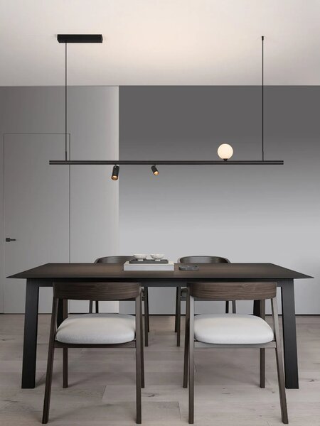 LED moderný luster Madoc Čierna