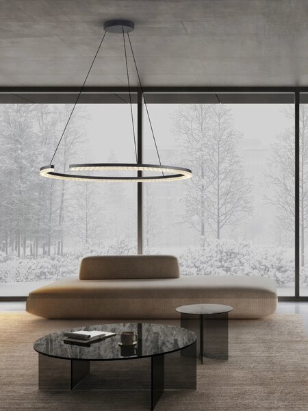 LED moderný luster Gleamy 85 Čierna