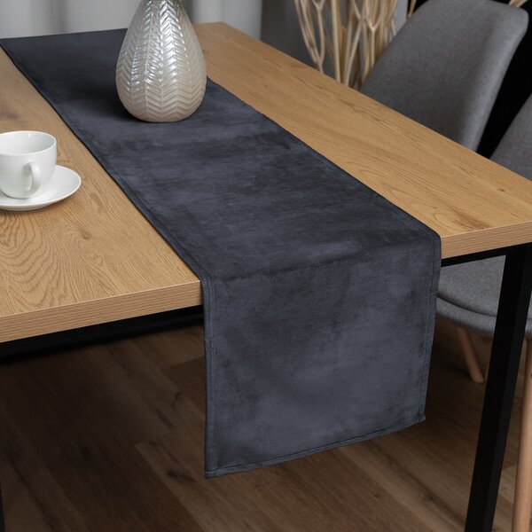 Biante Zamatový behúň na stôl Velvet Prémium SVP-004 Antracitovo sivý 35x120 cm