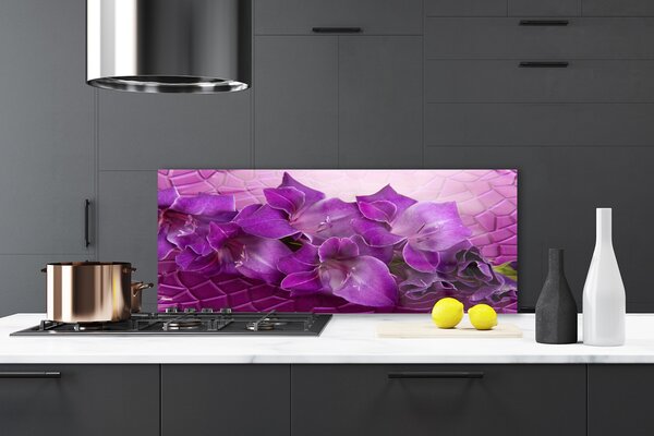 Sklenený obklad Do kuchyne Kvety rastlina príroda 125x50 cm