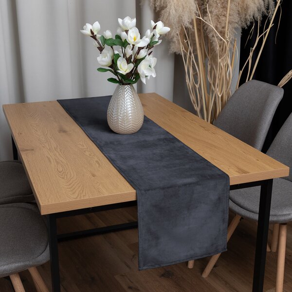 Biante Zamatový behúň na stôl Velvet Prémium SVP-004 Antracitovo sivý 35x120 cm