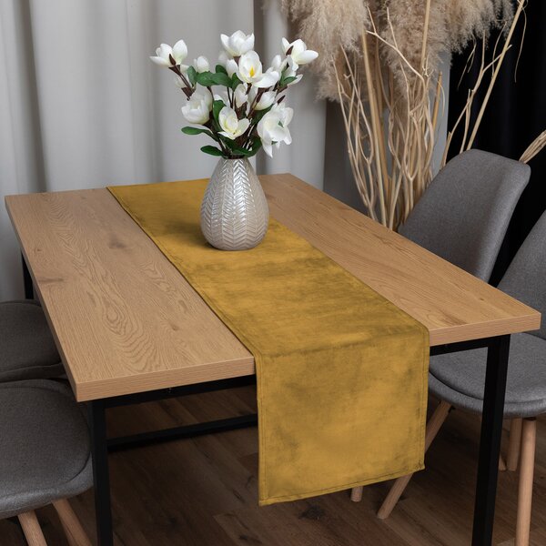 Biante Zamatový behúň na stôl Velvet Prémium SVP-009 Horčicový 35x120 cm