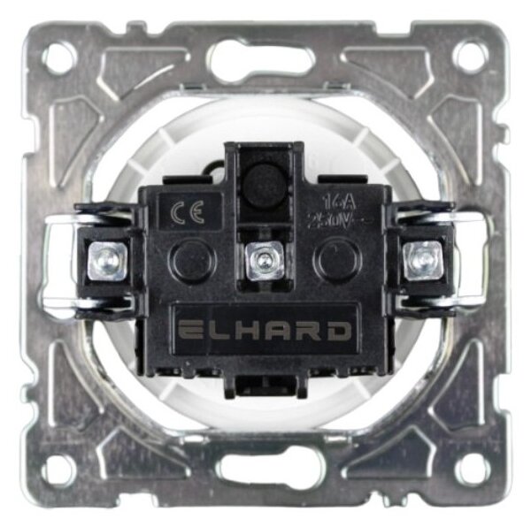 Elhard Zásuvka Rondo Glass so skleneným rámčekom, biela - kompletná RG6100W