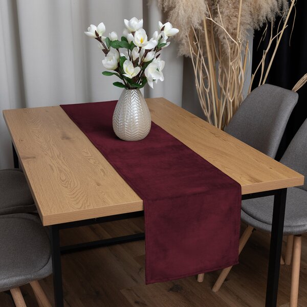 Biante Zamatový behúň na stôl Velvet Prémium SVP-010 Tmavo vínový 35x120 cm