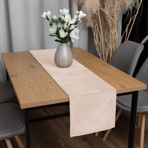 Biante Zamatový behúň na stôl Velvet Prémium SVP-020 Béžový 35x120 cm