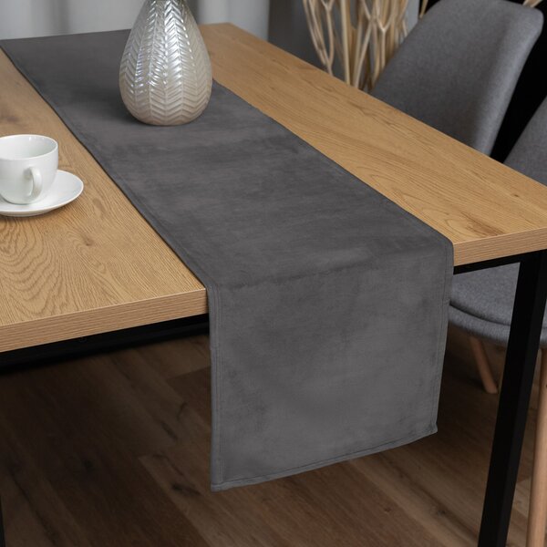 Biante Zamatový behúň na stôl Velvet Prémium SVP-017 Tmavo sivý 35x120 cm