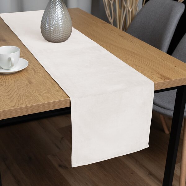 Biante Zamatový behúň na stôl Velvet Prémium SVP-024 Krémovo biely 35x140 cm