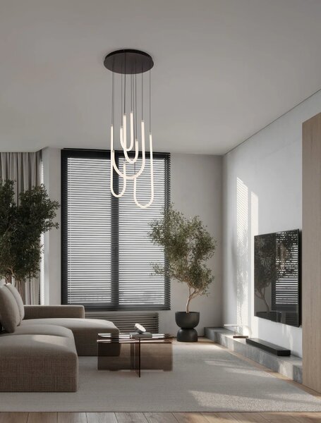LED moderný luster Topaz 50 Čierna