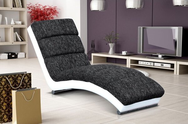 Relaxačné kreslo RADAN 1 - biela eko koža / čierne