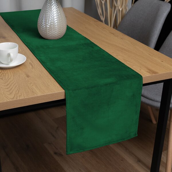 Biante Zamatový behúň na stôl Velvet Prémium SVP-032 Zelený 35x120 cm