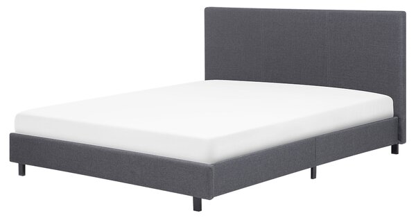 Posteľ sivá s roštom polyesterový čalúnený rám postele 160 x 200 cm moderný dizajn