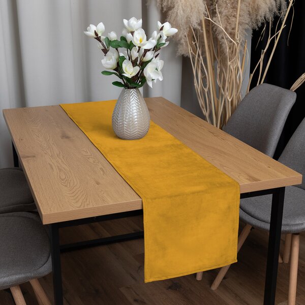 Biante Zamatový behúň na stôl Velvet Prémium SVP-037 Zlatisto oranžový 35x120 cm