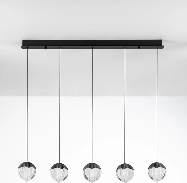LED dizajnový luster Alicia Čierna 5 line