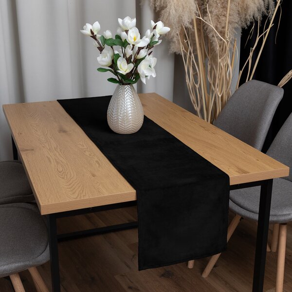 Biante Zamatový behúň na stôl Velvet Prémium SVP-041 Čierny 45x180 cm