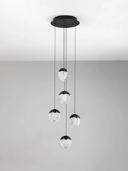 LED dizajnový luster Alicia Čierna 5