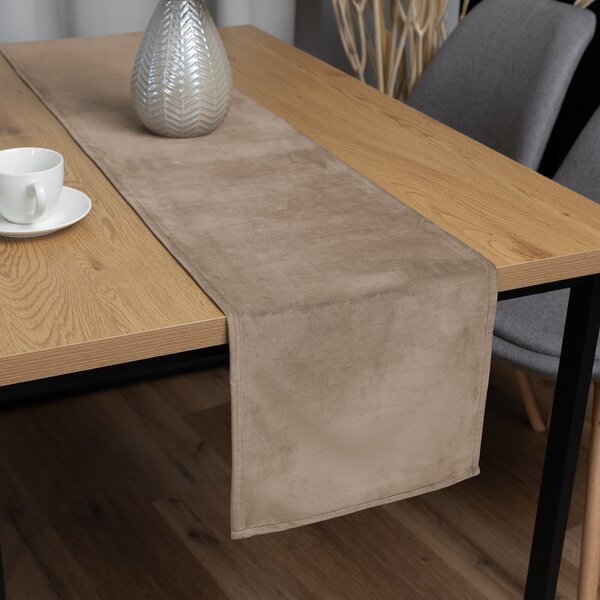 Biante Zamatový behúň na stôl Velvet Prémium SVP-042 Béžovohnedý 35x120 cm
