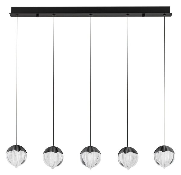 LED dizajnový luster Alicia Čierna 5 line