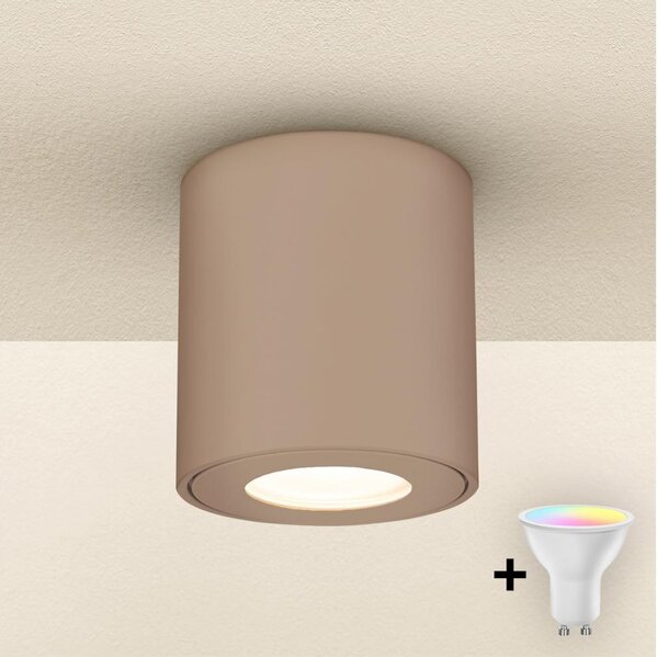 Brilagi - LED RGBW stmievateľné kúpeľňové svietidlo MIA 1xGU10/4,8W/230V 84x80 mm béžové IP54