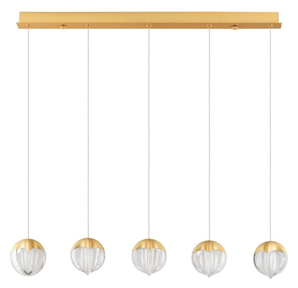LED dizajnový luster Alicia Zlatá 5 line