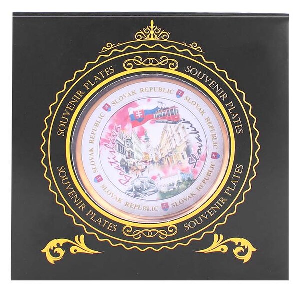 Porcelánový tanier dekoračný Slovensko 15,5cm (Plytký tanier z porcelánu ako slovenský suvenír)