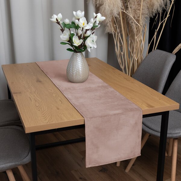 Biante Zamatový behúň na stôl Velvet Prémium SVP-043 Púdrovo ružový 35x120 cm