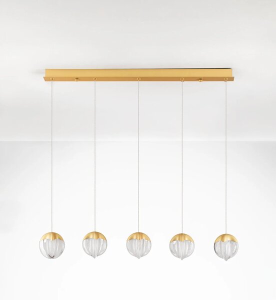 LED dizajnový luster Alicia Zlatá 5 line