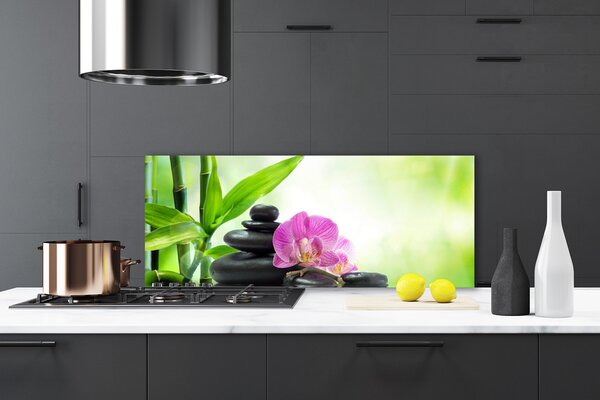 Sklenený obklad Do kuchyne Bambus kamene zen umenie 125x50 cm