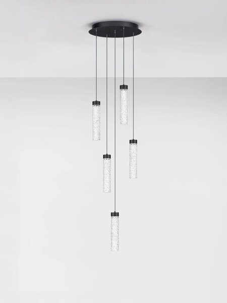 LED luster Zelon 5 – Čierna